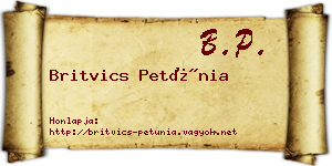 Britvics Petúnia névjegykártya